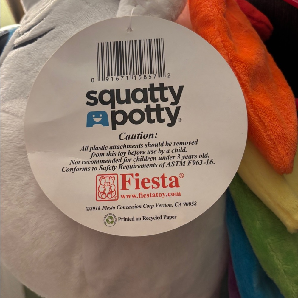 Squatty Potty Dookie White Plush Unicorn Toy with Rainbow Mane and Rainbow Poop - Picture 10 of 14